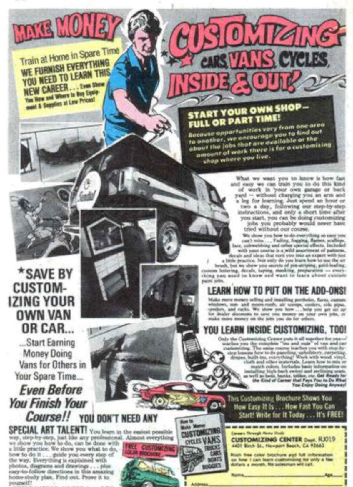 Customized Van Money Vintage Retro Advert Poster A4 Photo Print