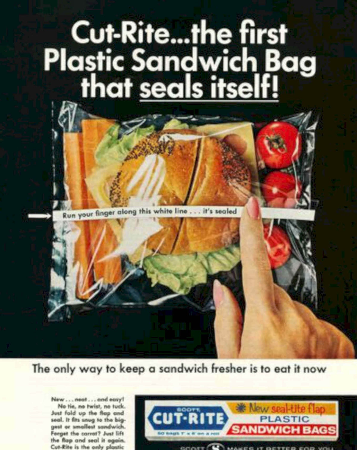 Cut Rite Sandwich Vintage Retro Advert Poster A4 Photo Print