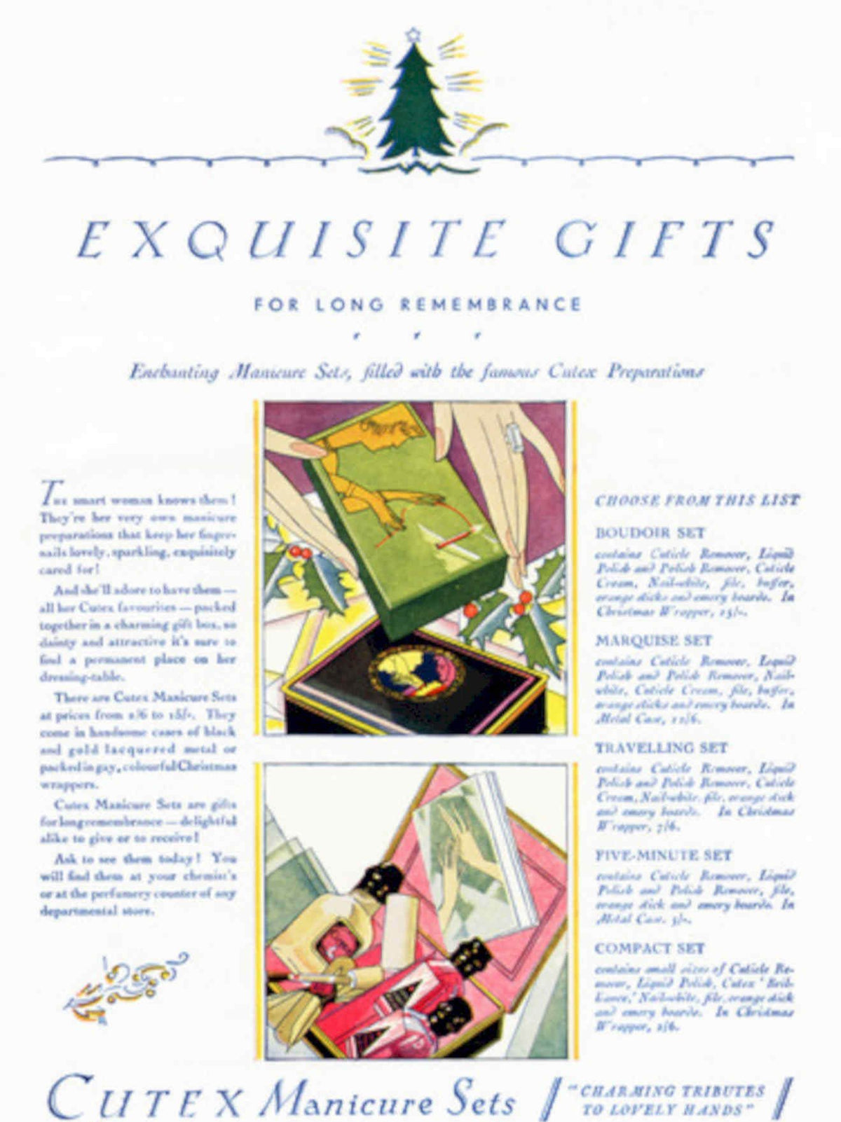 Cutex Manicure Sets Vintage Retro Advert Poster A4 Photo Print
