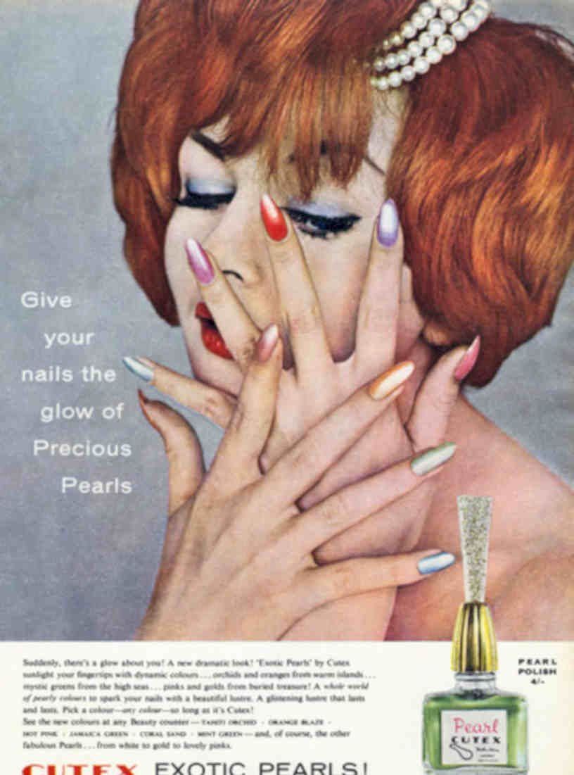 Cutex Pearls Nails Vintage Retro Advert Poster A4 Photo Print