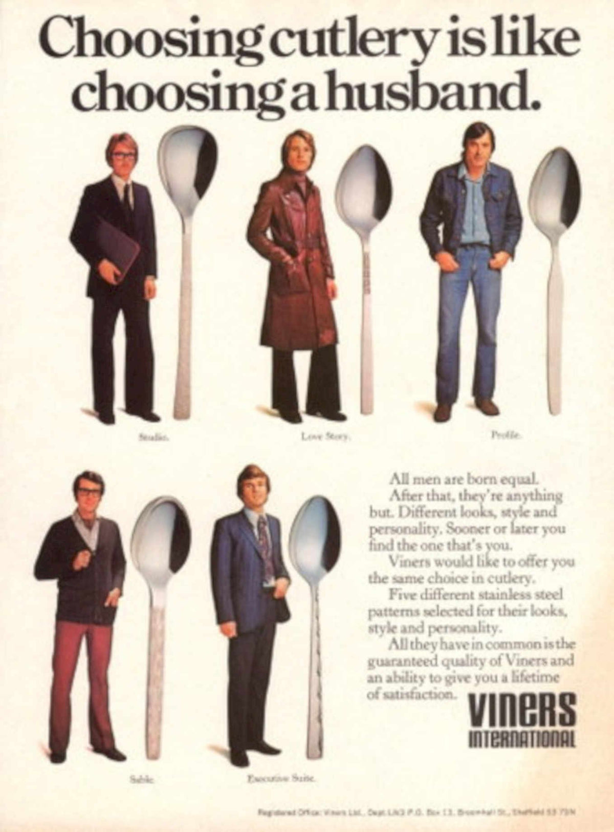 Cutlery Husbands Viners 1970s Vintage Retro Advert