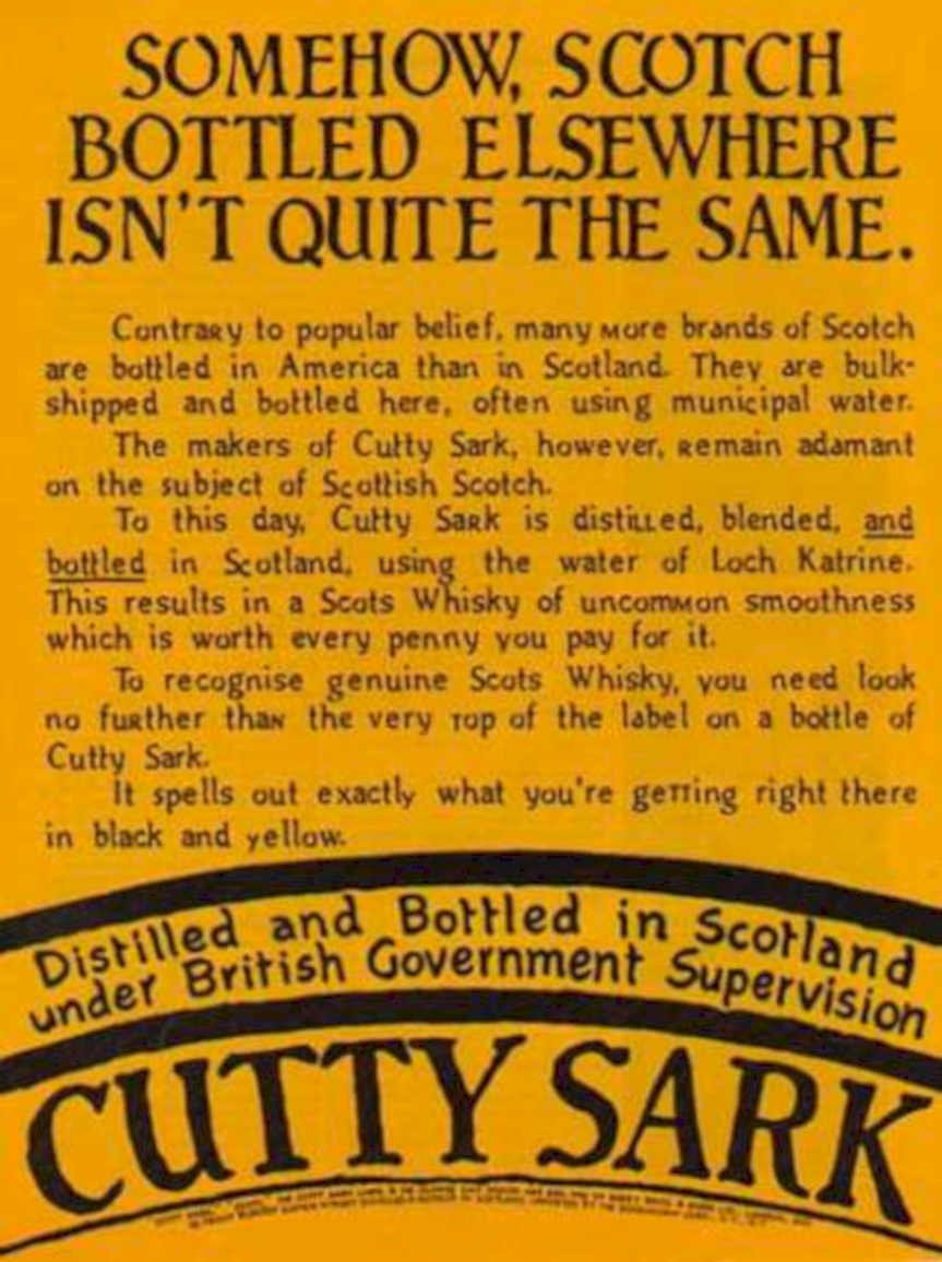 Cutty Sark Scotch Vintage Retro Advert Ads A4 Photo Print