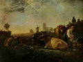 Cuyp Aelbert Jacobsz Cattle & figures with the milkmaid History of Painting 1911 A4 Photo Print