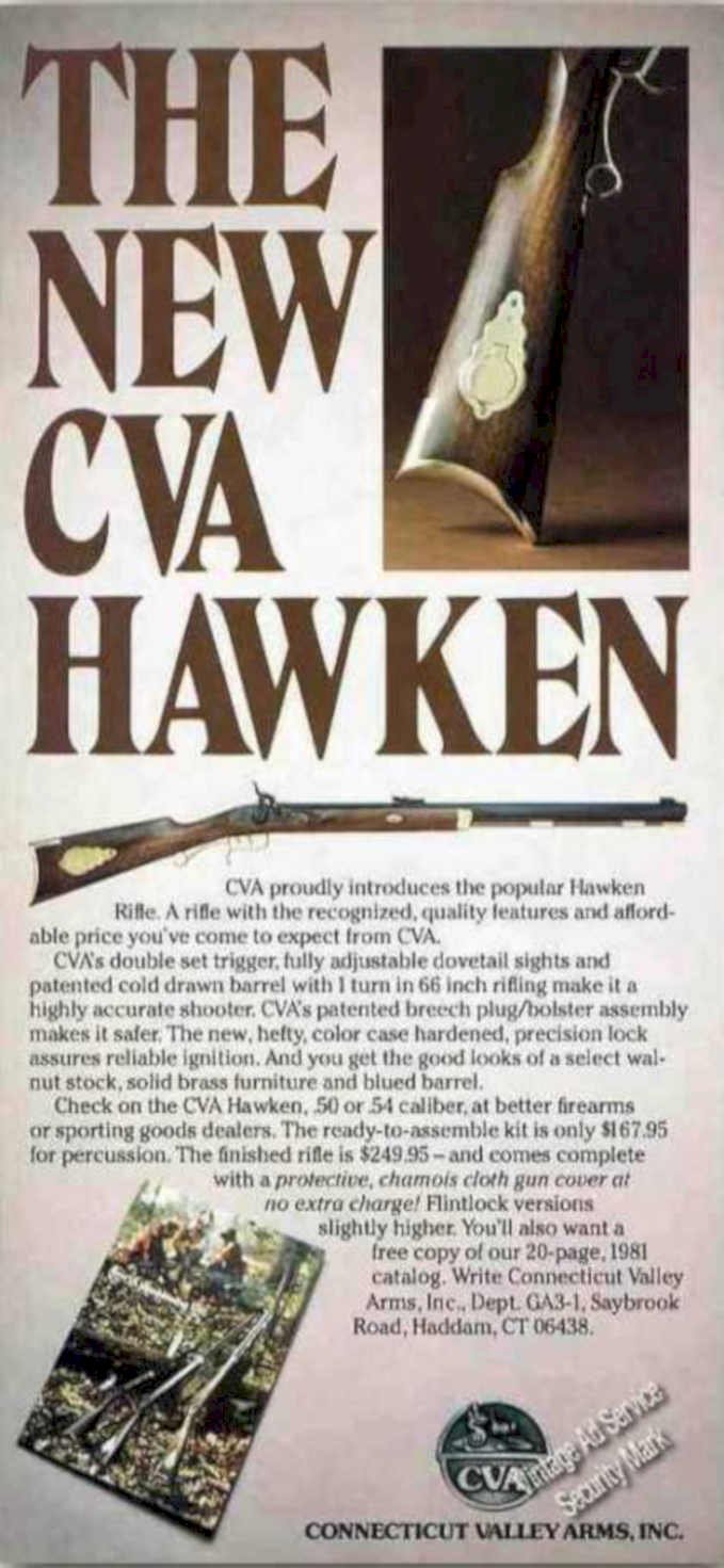 Cva Hawkven Rifle Vintage Retro Advert Ads A4 Photo Print