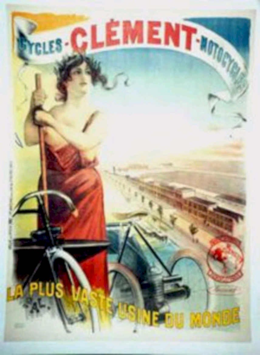Cycles Clement Red Vintage Retro Advert Poster A4 Photo Print