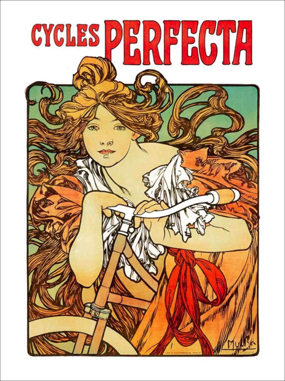 Cycles Perfecta Alphonse Mucha Vintage Retro Advert Poster A4 Photo Print