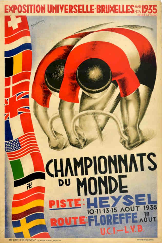 Cycling Flags 1935 Vintage Retro Advert Poster A4 Photo Print