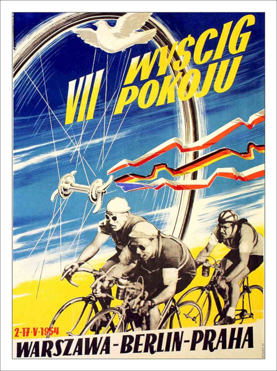 Cycling Poster Warsaw Berlin Prague Vintage Retro Advert Poster A4 Photo Print