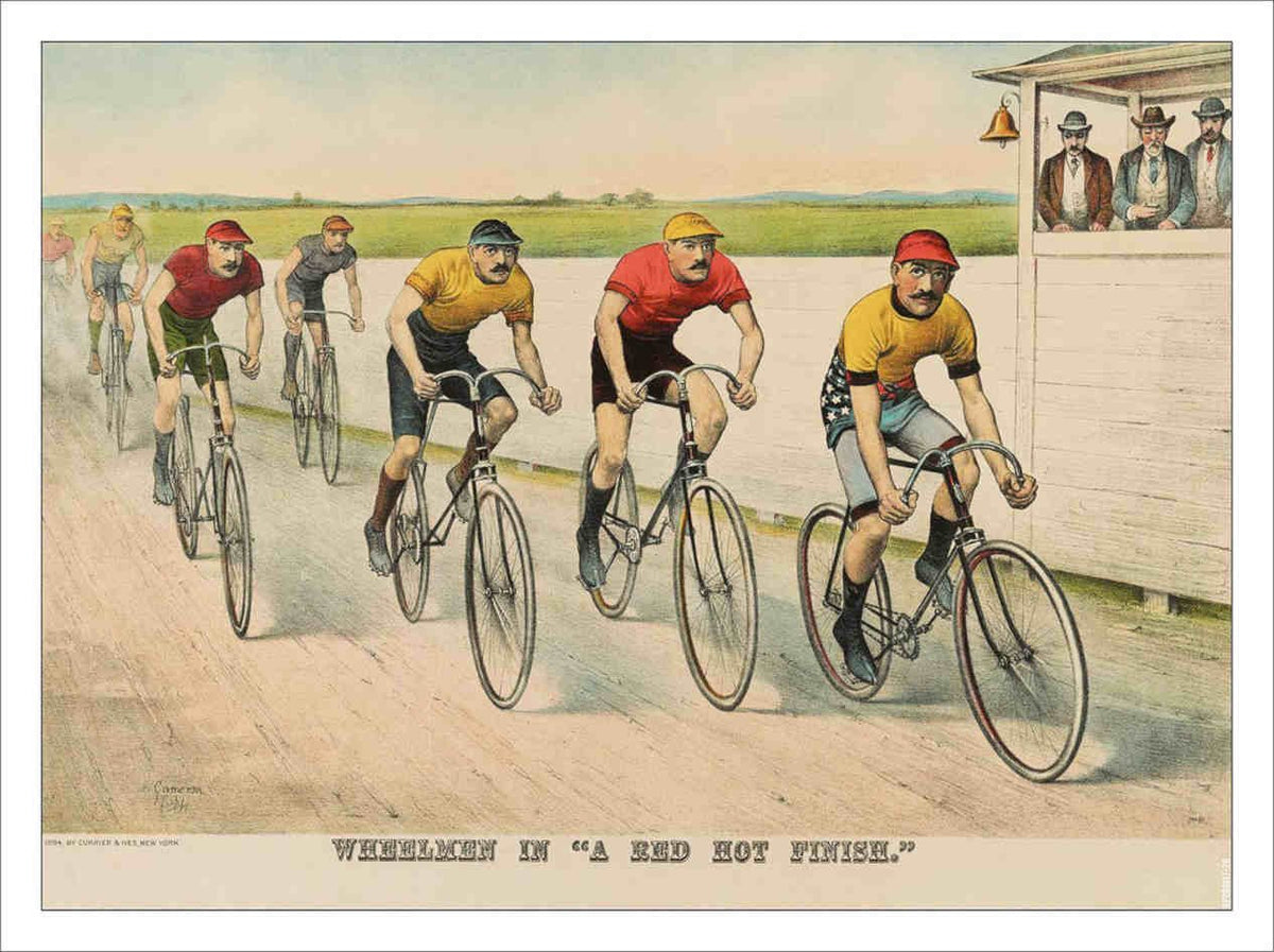 Cycling Print Wheelmen In A Red Hot Finish 1894 Vintage Retro Advert Poster A4 