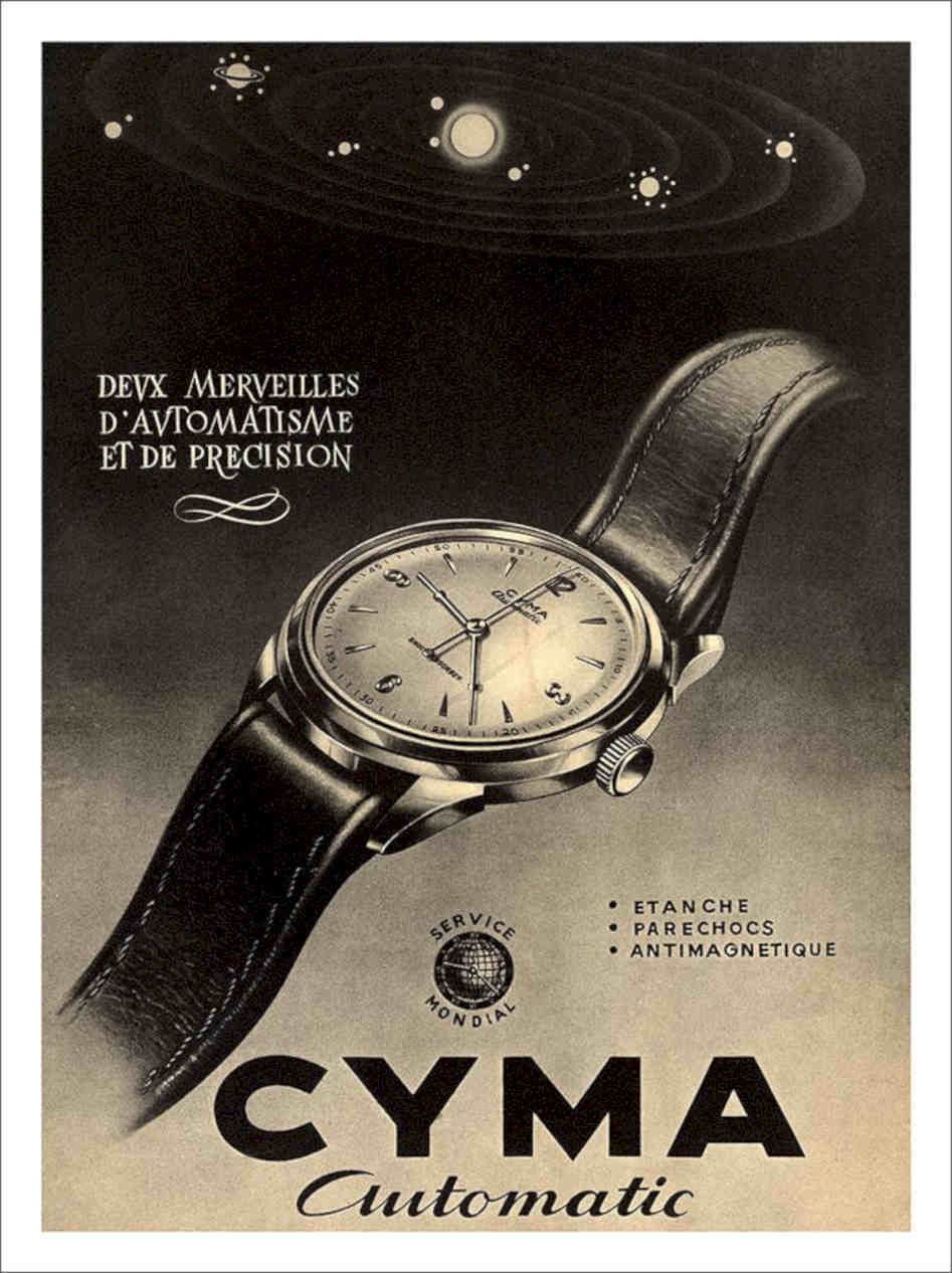 Cyma Watches Vintage Retro Advert Poster A4 Photo Print