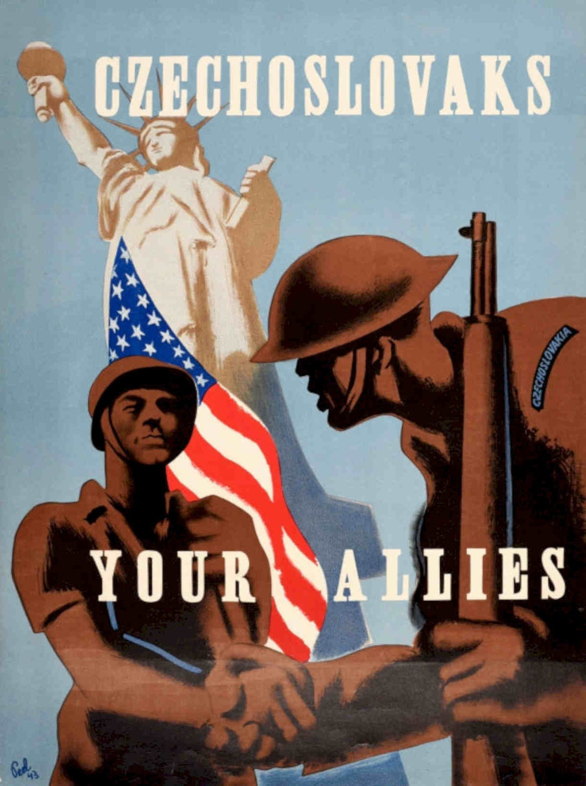 Czechoslovakia Allies Soldiers Vintage Retro Advert Poster A4 Photo Print