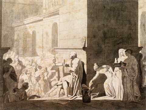 DAVID Jacques Louis Homer Reciting his Verses to the Greeks A4 Photo Print