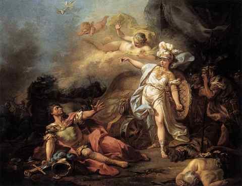 DAVID Jacques Louis The Combat of Mars and Minerva A4 Photo Print
