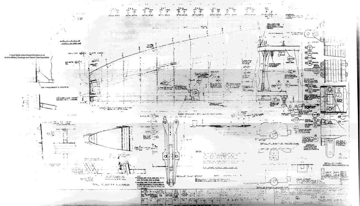 DH Mosquito Blueprints GA TAILPLANE A4 Photo Print