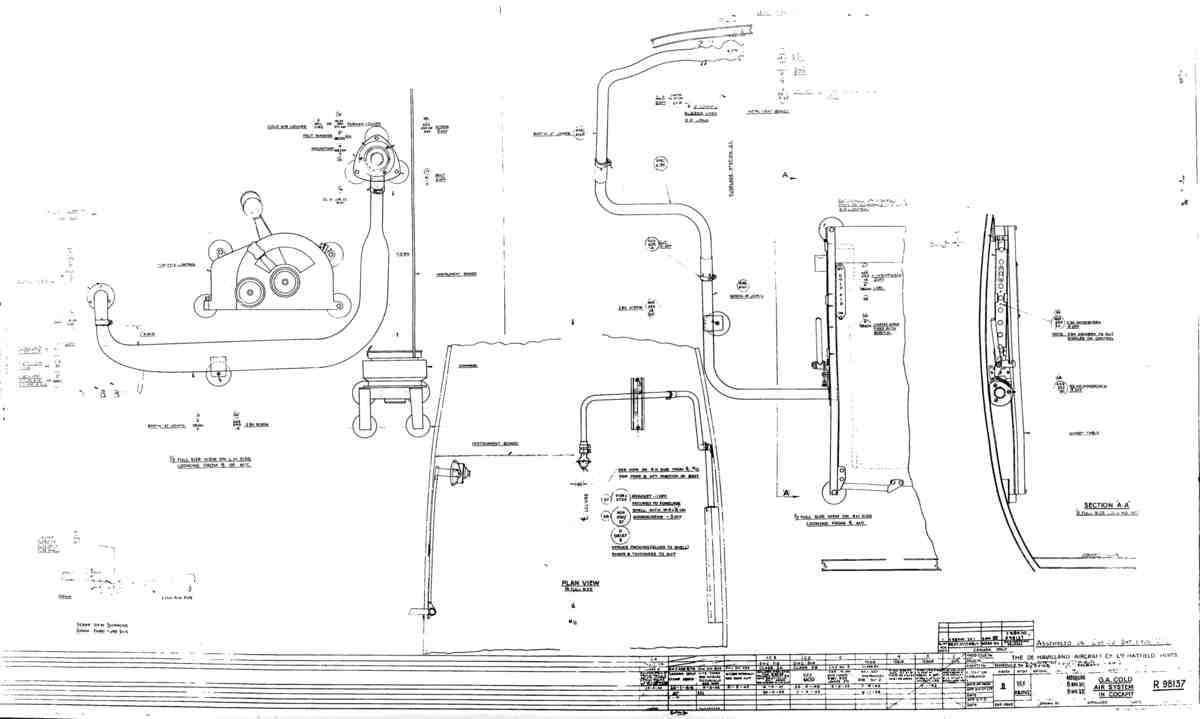 DH Mosquito Blueprints cockpit cold air system ga SCAN0365 A4 Photo Print