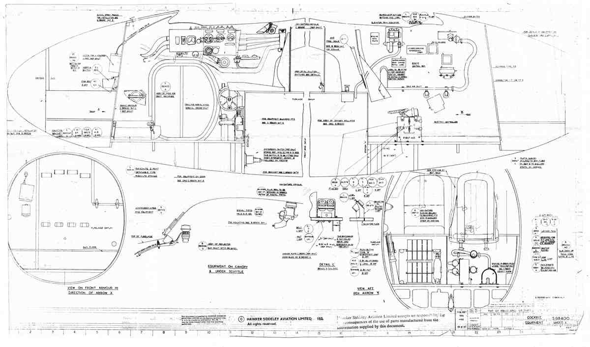 DH Mosquito Blueprints cockpit equipment A4 Photo Print