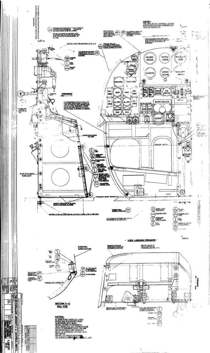 DH Mosquito Blueprints cockpit panel A4 Photo Print