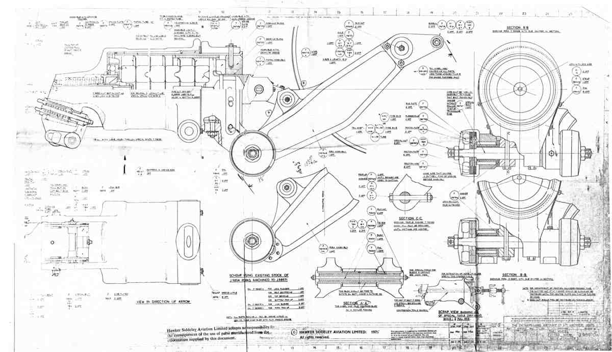 DH Mosquito Blueprints tail wheel J 989701 A4 Photo Print