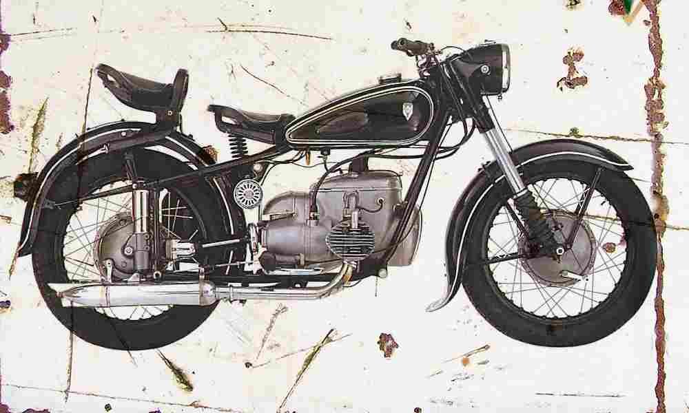 DKW IFA BK350 1956 Aged Vintage A4 Photo Print
