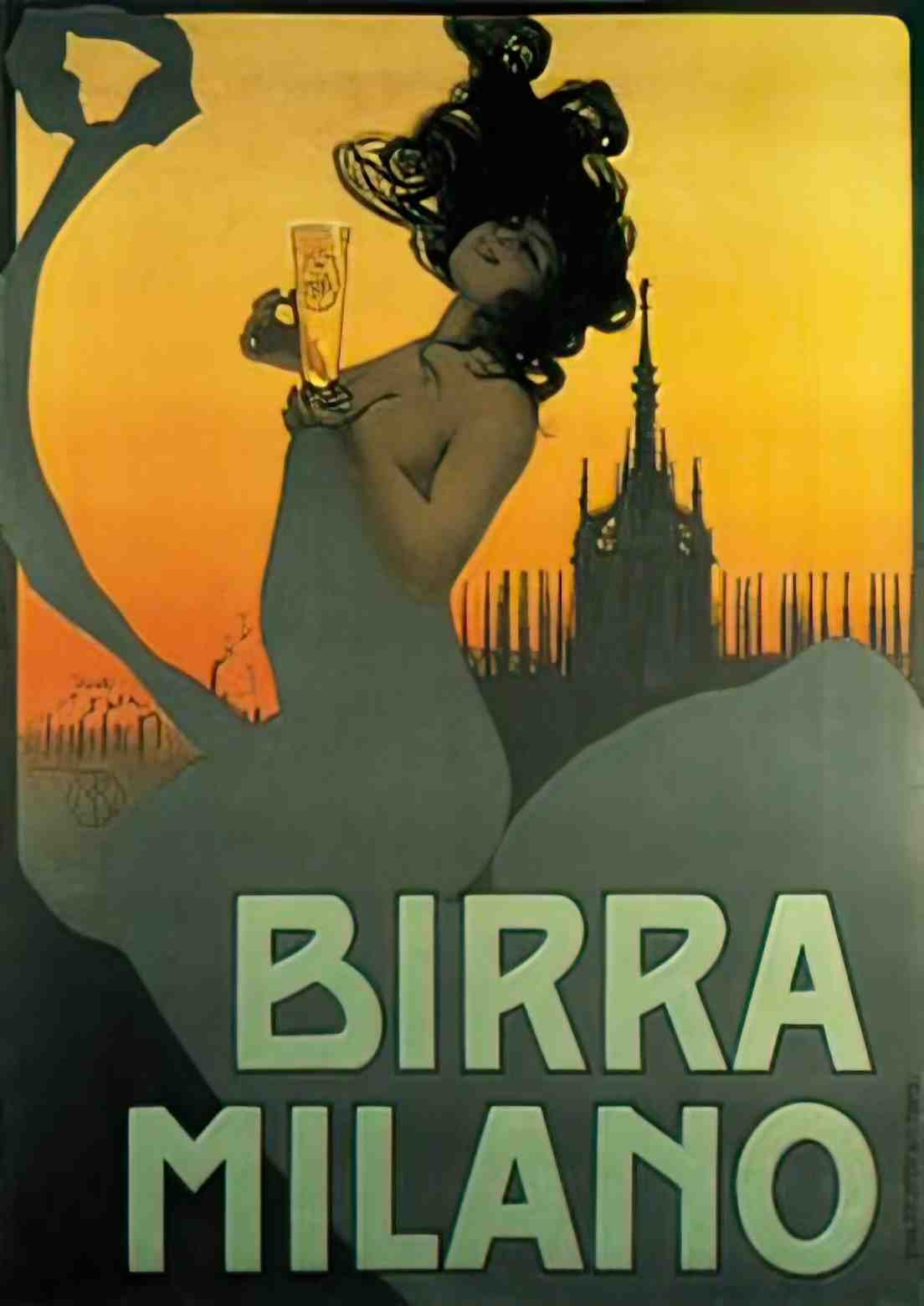 DRBE1045, Birra Milano  Advert A4 Photo Print