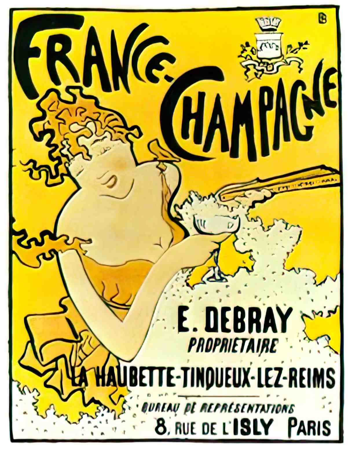 DRCC1040H, France Champagne Advert A4 Photo Print