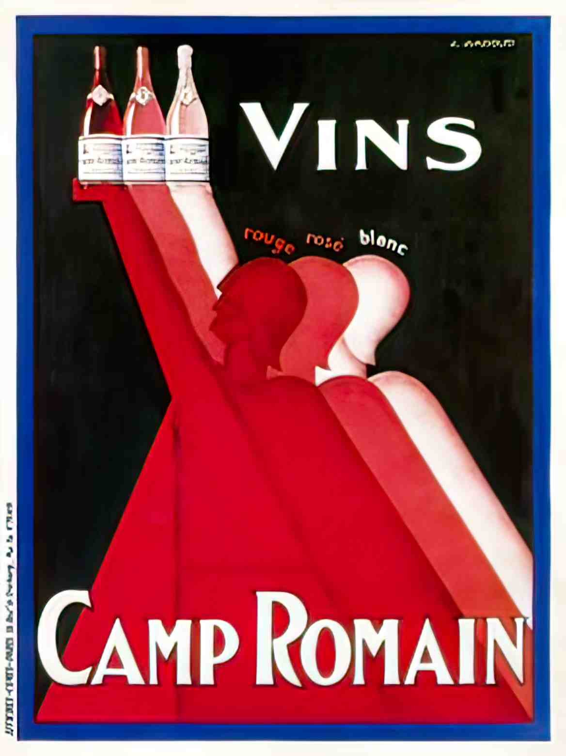 DRWN1044, Vins Camp Romain  Advert A4 Photo Print
