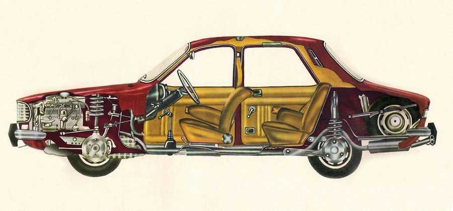Dacia 1300 1978 cutaway A4 Photo Print