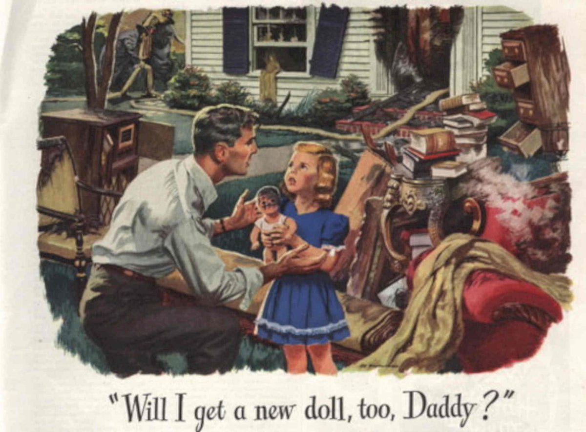 Daddy Daughter Dolls 1950s Vintage Retro Advert Poster