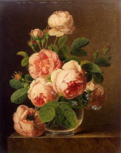 Dael Jan Frans Van Still Life Of Roses In A Glass Vase A4 Photo Print