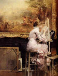 Dagnan Bouveret Pascal Adolphe Jean Young Watercolourist In The Louvre A4 Photo Print