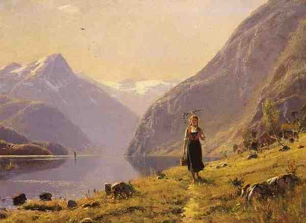 Dahl Hans Norwegian 1849 To 1937 By The Fjord O 5 A4 Photo Print