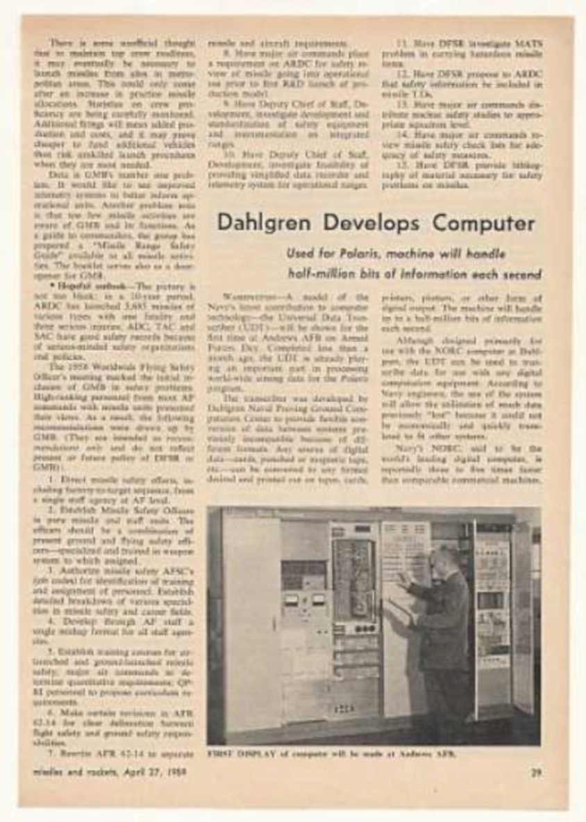 Dahlgren Computer Polaris Vintage Retro Advert Ads A4 Photo Print