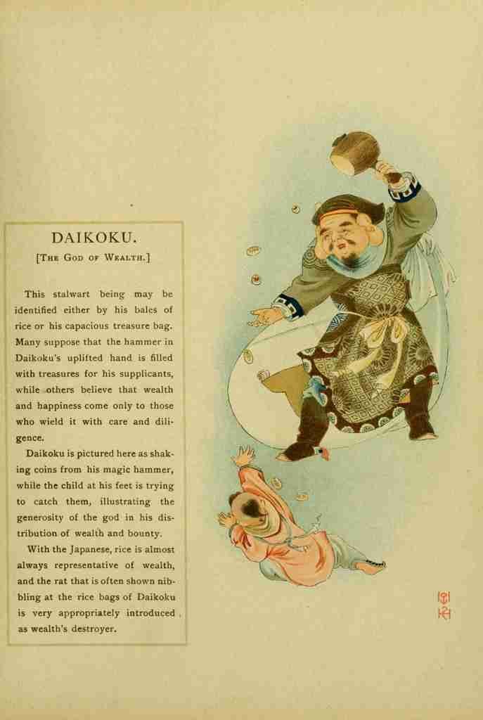 Daikoku the god of wealth Mythological Japan 1902 A4 Photo Print