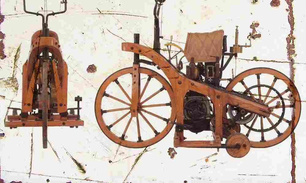 Daimler 1885 Aged Vintage A4 Photo Print