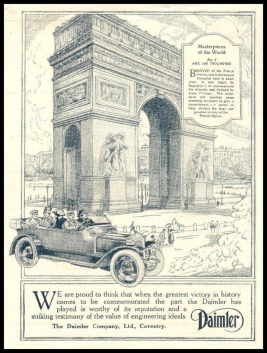 Daimler Arc Triomphe 2 Vintage Retro Advert Ads A4 Photo Print