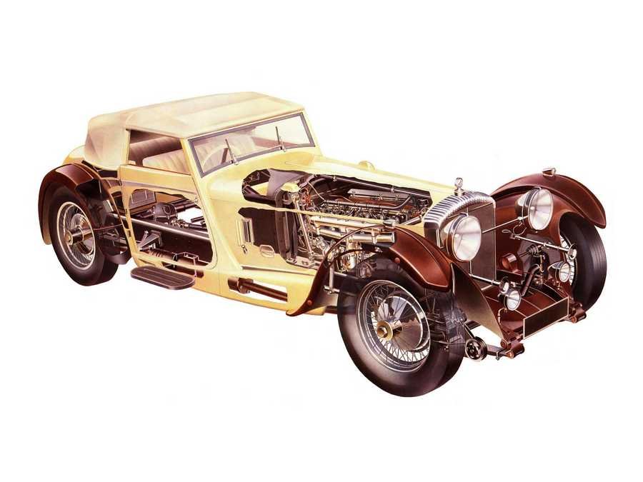 Daimler Double Six Corsica 1931 cutaway A4 Photo Print