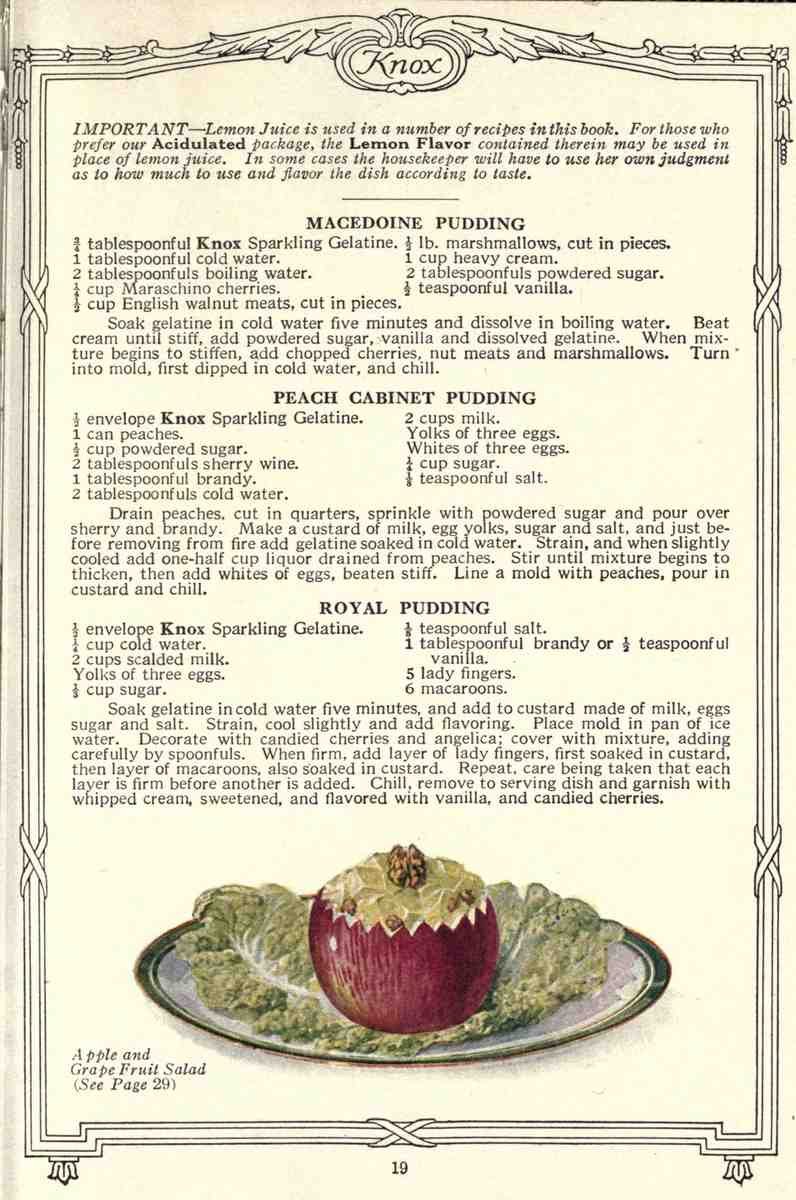 Dainty Deserts for Dainty People c1915 Apple and Grapefruit Salad A4 Photo Print