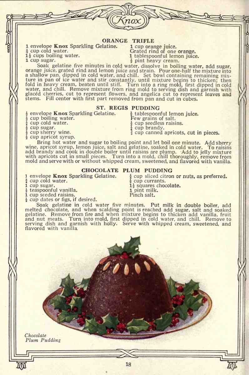 Dainty Deserts for Dainty People c1915 Chocolate Plum Pudding A4 Photo Print
