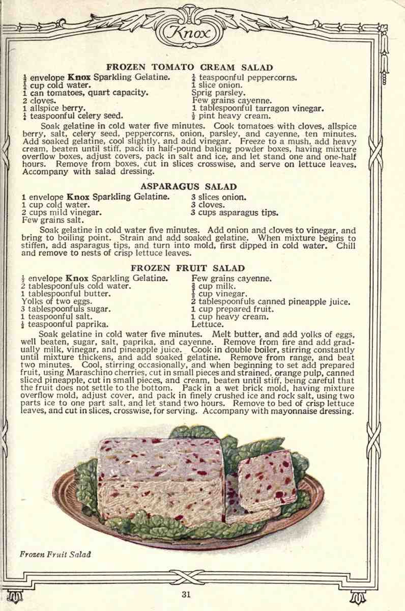 Dainty Deserts for Dainty People c1915 Frozen Fruit Salad A4 Photo Print