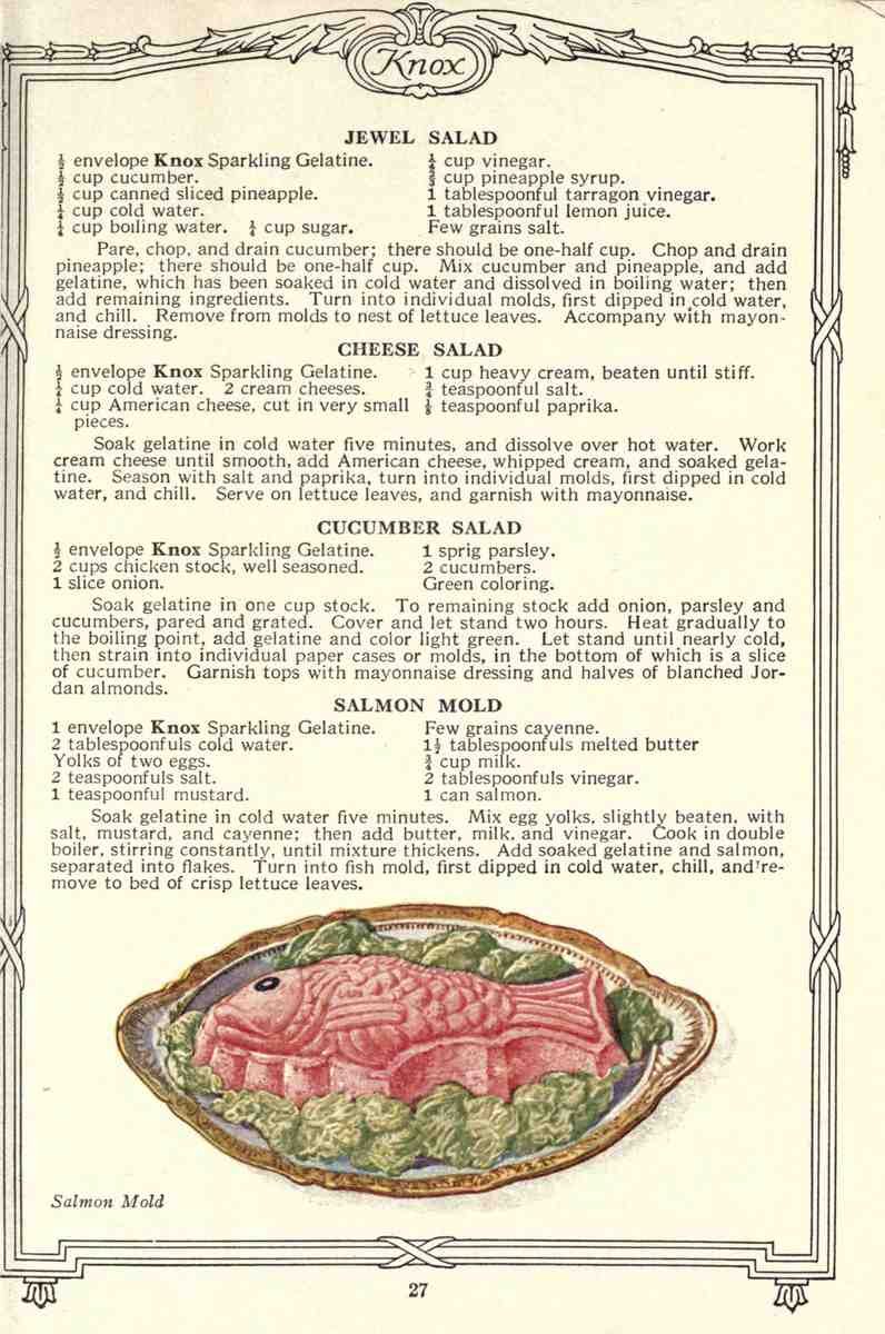 Dainty Deserts for Dainty People c1915 Salmon Mold A4 Photo Print