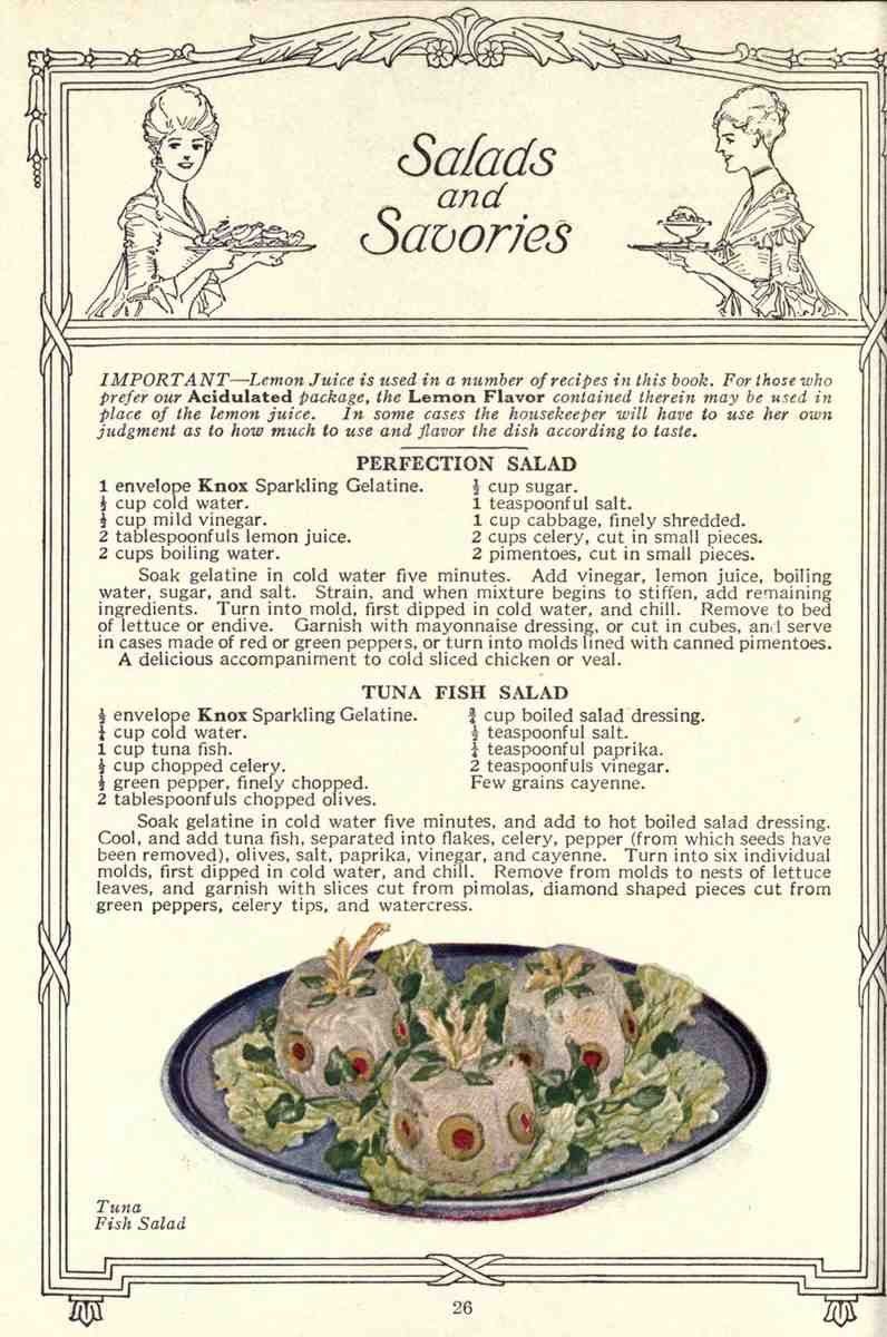 Dainty Deserts for Dainty People c1915 Tuna Fish Salad A4 Photo Print