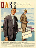 Daks Suits Beach 1950s Vintage Retro Advert Poster