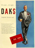 Daks Zephair Dinner 1950s Vintage Retro Advert Poster