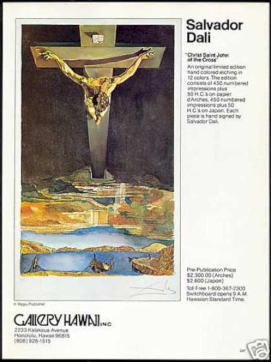 Dali Print Hawii Vintage Retro Advert Ads A4 Photo Print