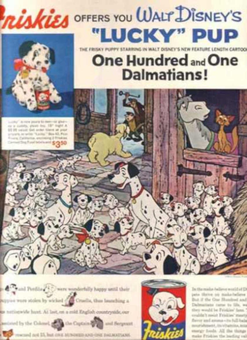 Dalmatian Puppies Friskies Vintage Retro Advert Ads A4 Photo Print