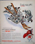 Dalmatian Skiing Texaco Vintage Retro Advert Ads A4 Photo Print