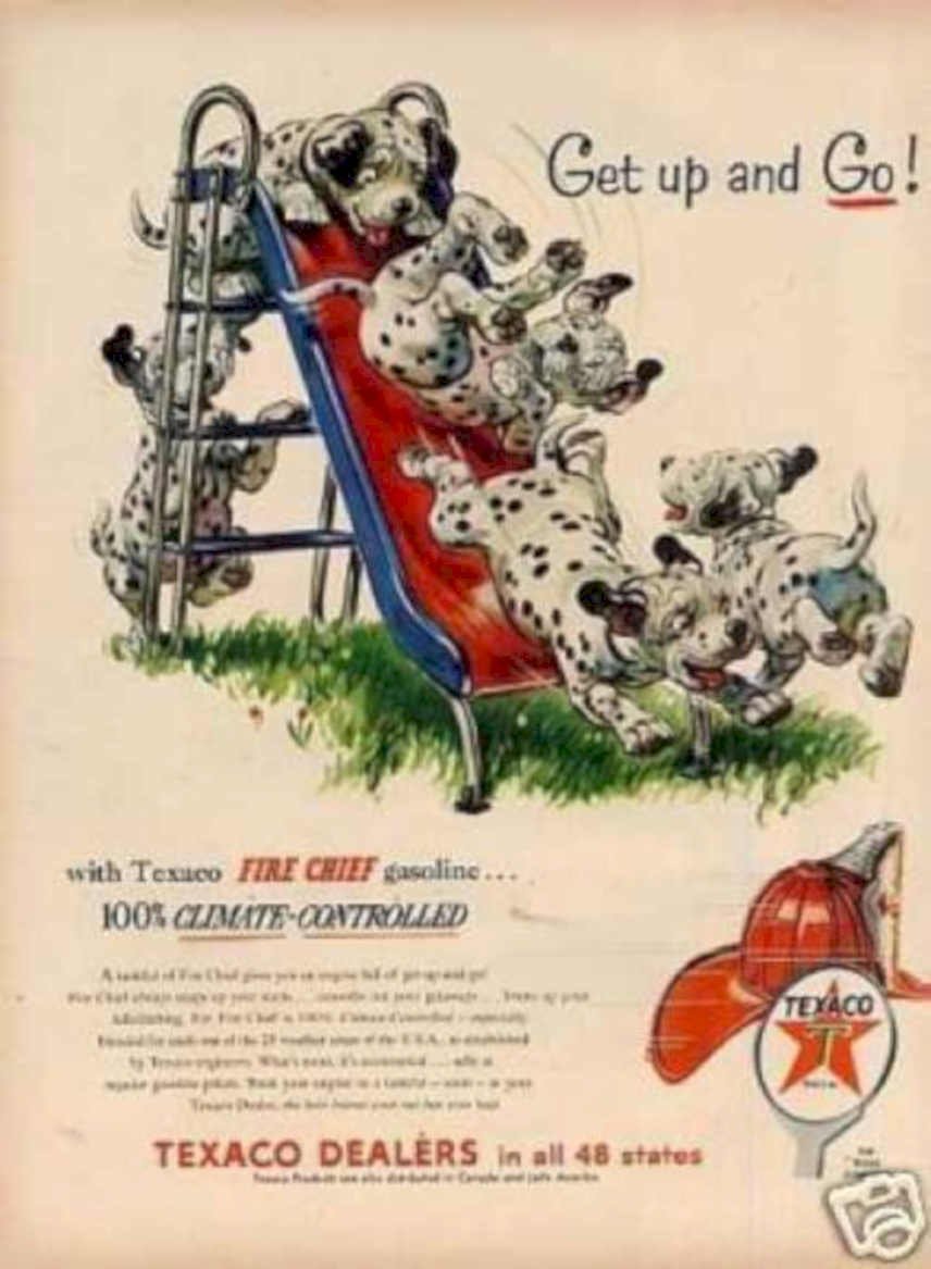 Dalmatian Slide Texaco 2 Vintage Retro Advert Ads A4 Photo Print
