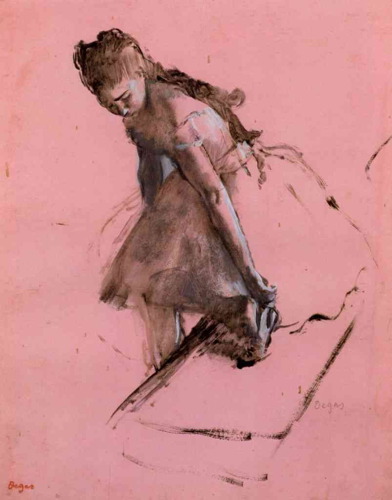 Dancer Slipping On Her Shoe Degas A4 Photo Print