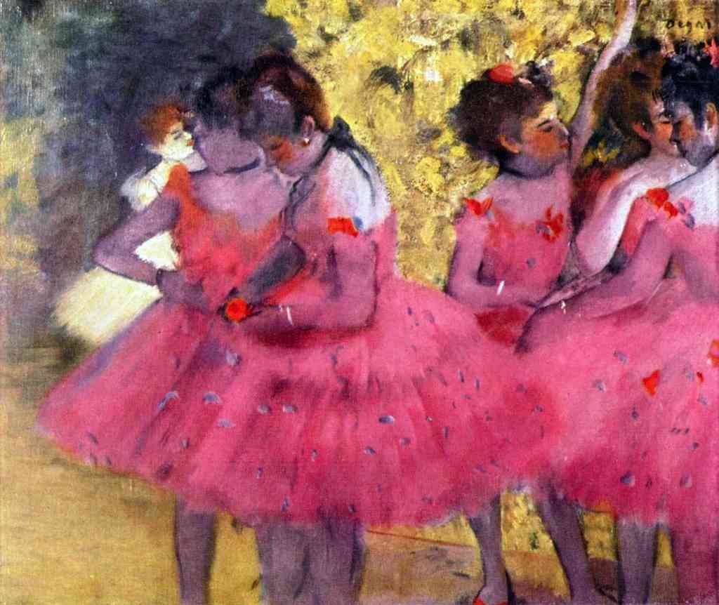 Dancers In Pink Between The Scenes Degas A4 Photo Print