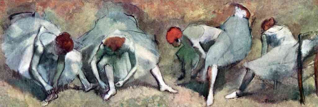 Dancers Lace Their Shoes Degas A4 Photo Print